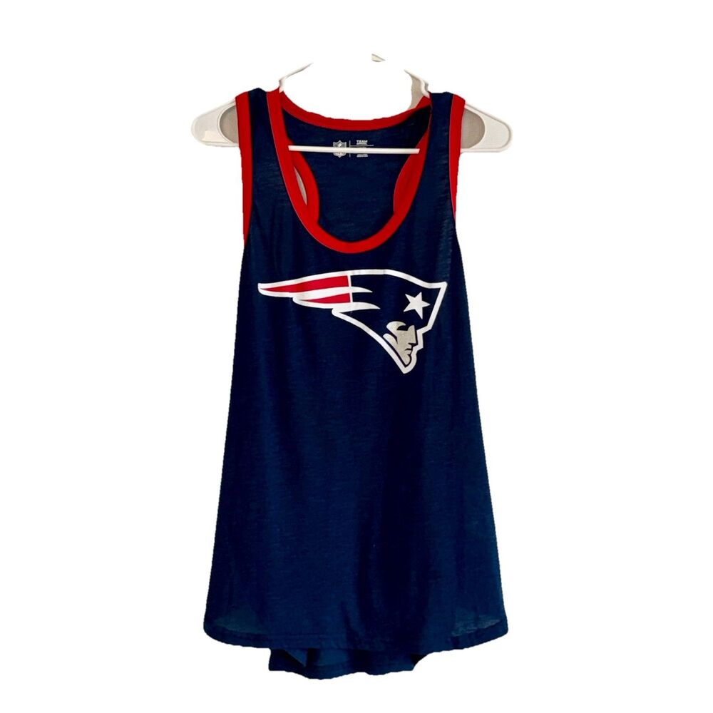 New England Patriots Women XL Racerback Tank Top NFL Team Apparel Navy Blue